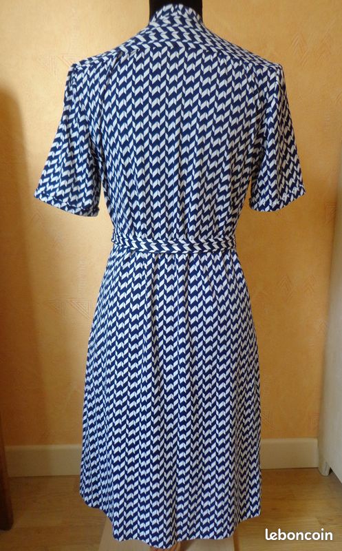 Robe Christine Laure marine/blanc - 42/44 (image 2)