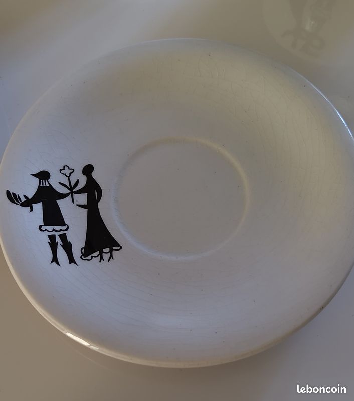Tasses et soucoupes céramique Lonchamp modèle Sylvestre années 50/60 (image 7)