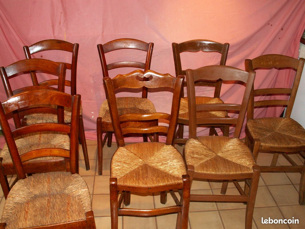Anciennes chaises en paille à restaurer (image 7)