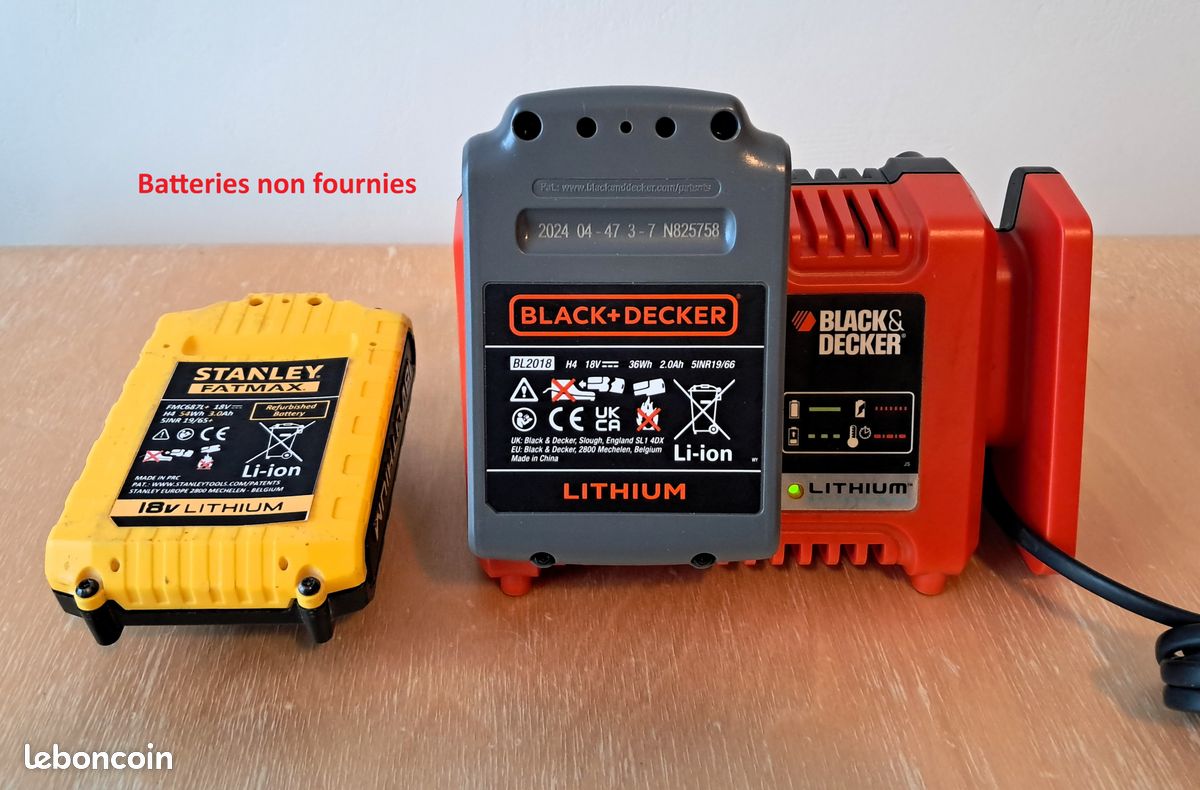 Chargeur rapide 14,4V-18V pour batterie STANLEY Fatmax et BLACK et DECKER (image 4)