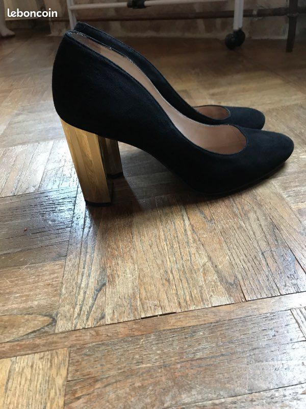 Escarpins Minelli à Talons En Cuir Ajouré Couleur Vison - Occasion En Bon état, Taille 39 !