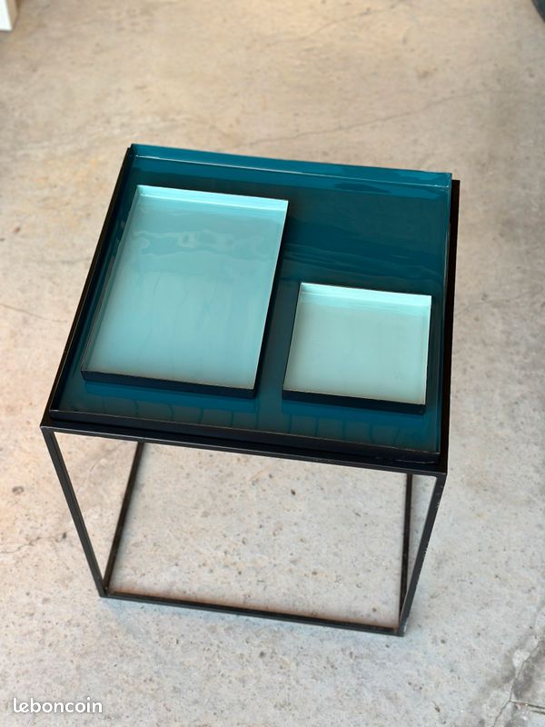Superbe table basse Alinéa noir et bleu (image 1)