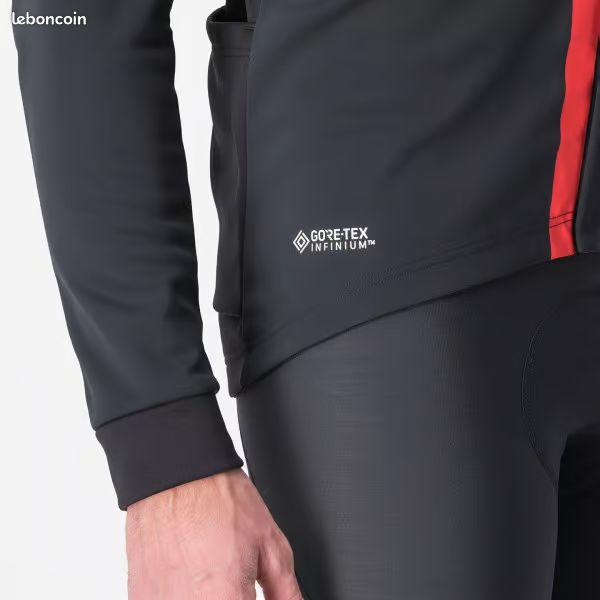 Veste Cycliste Castelli Homme XL - Noir Et Rouge - Polaire Coupe-vent - Occasion