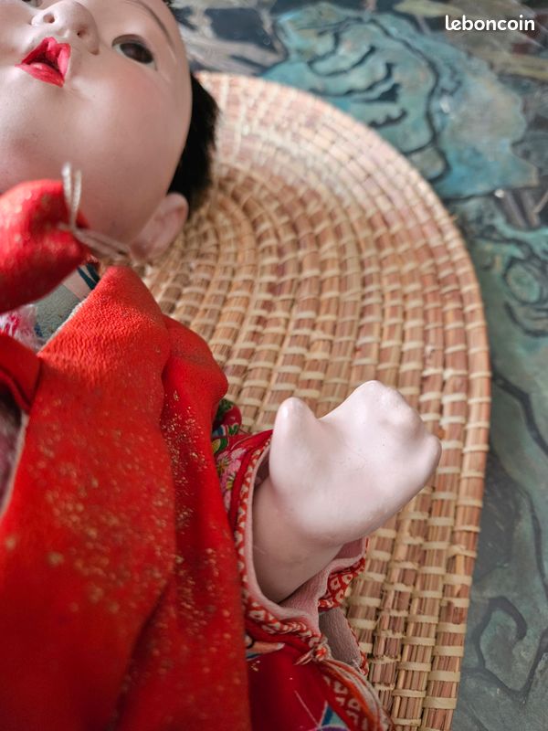 Jolie Poupée Asiatique Vintage, Japon/Chine, Occasion