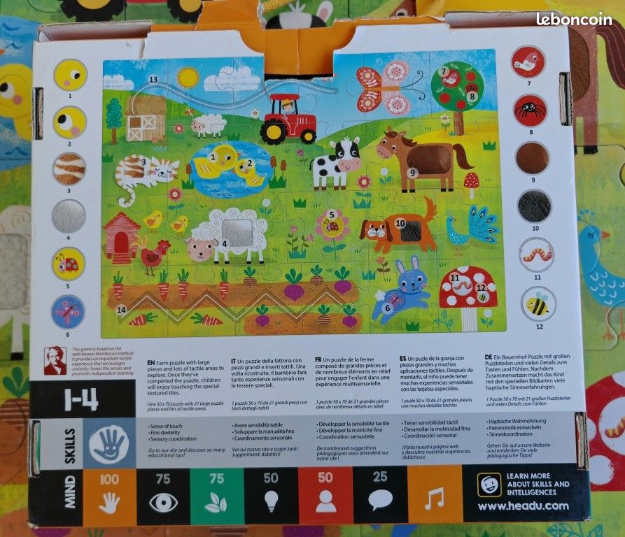 Puzzle Tactile Montessori HEADU (image 3)