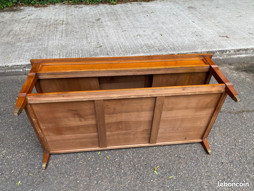 Table basse directoire en merisier massif des années 50 145x60cm (image 4)