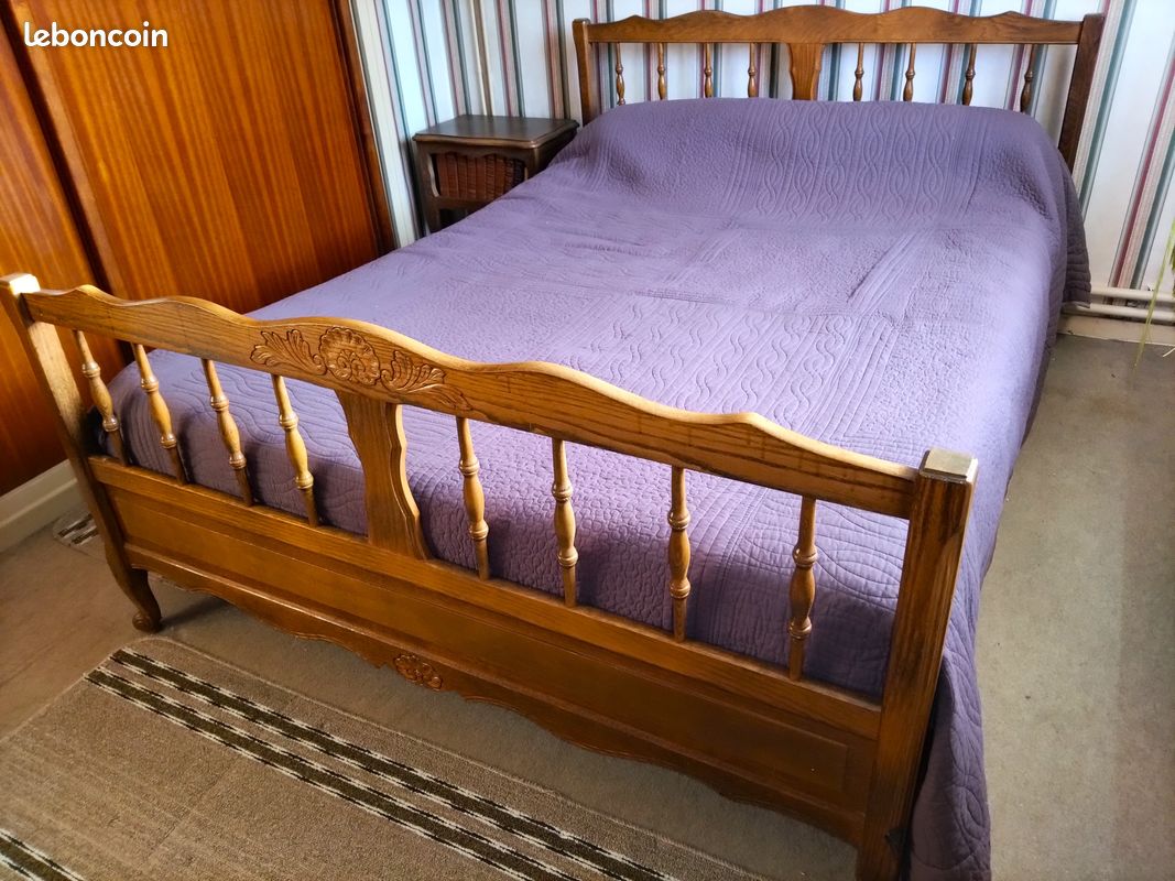 Chambre a coucher complete - bois chene massif – 2 personnes (image 1)