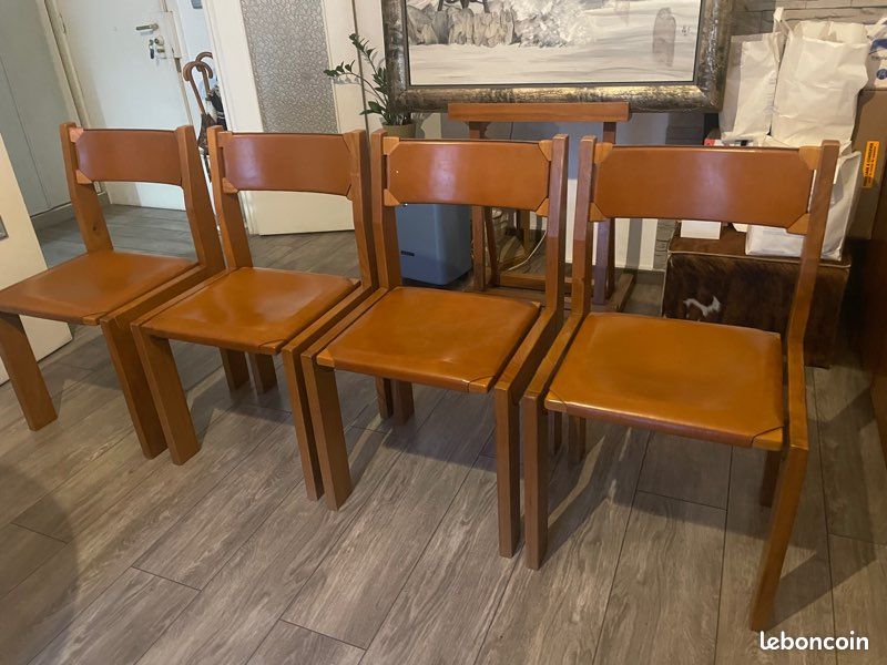 Luigi Gorgoni pour Roche Bobois ensemble de salle à manger en orme massif vintage 1980 (image 6)