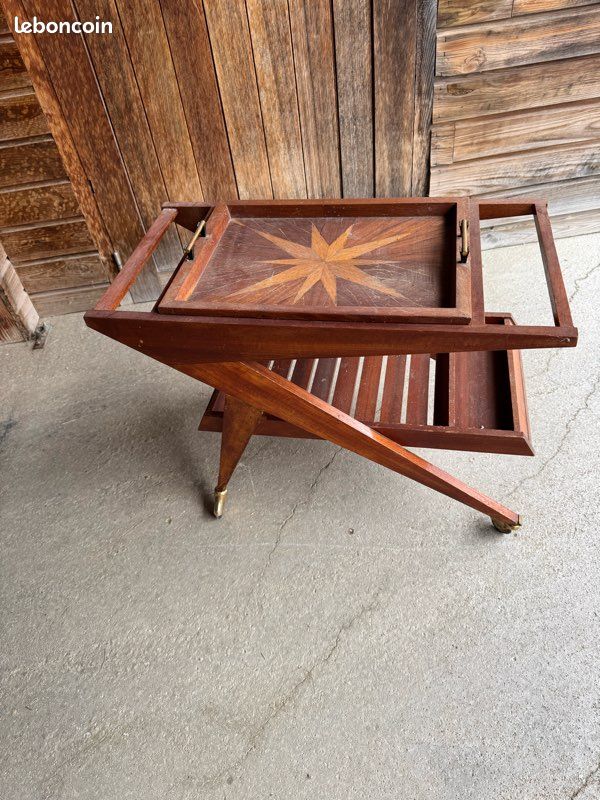 Table basse roulante avec son plateau (image 2)