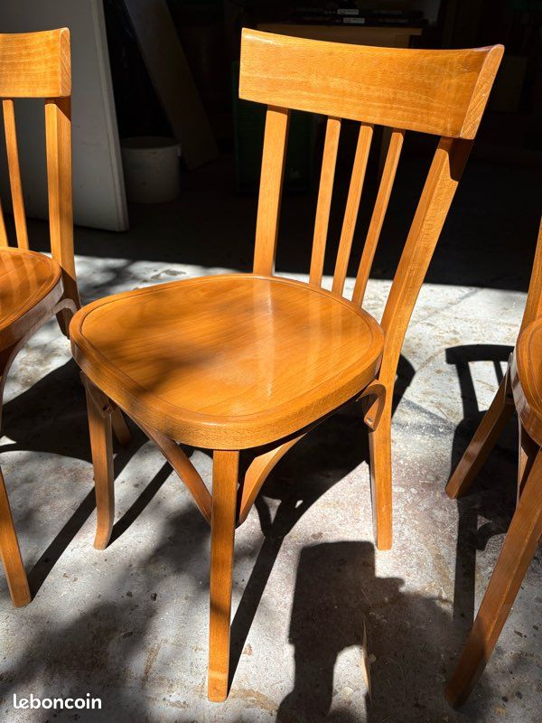 4 chaises Baumann bistrot vintage en bois – années 50/60 (image 2)