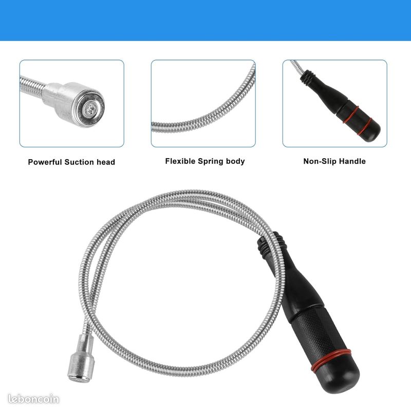 Aimant Telescopique Tige Magnétique Flexible De 60 Cm – Pour Ramasser Vis, écrous – Outil De Mécanicien, Bricolage Aimant Telescopique Tige Magnétique Flexible De 60 Cm – Pour Ramasser Vis, écrous – Outil De Mécanicien, Bricolage