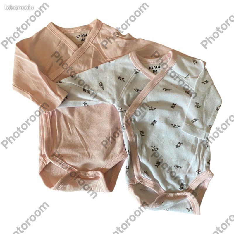 Kiabi Lot de Bodies rose/blanc Taille mois Vêtements bébé