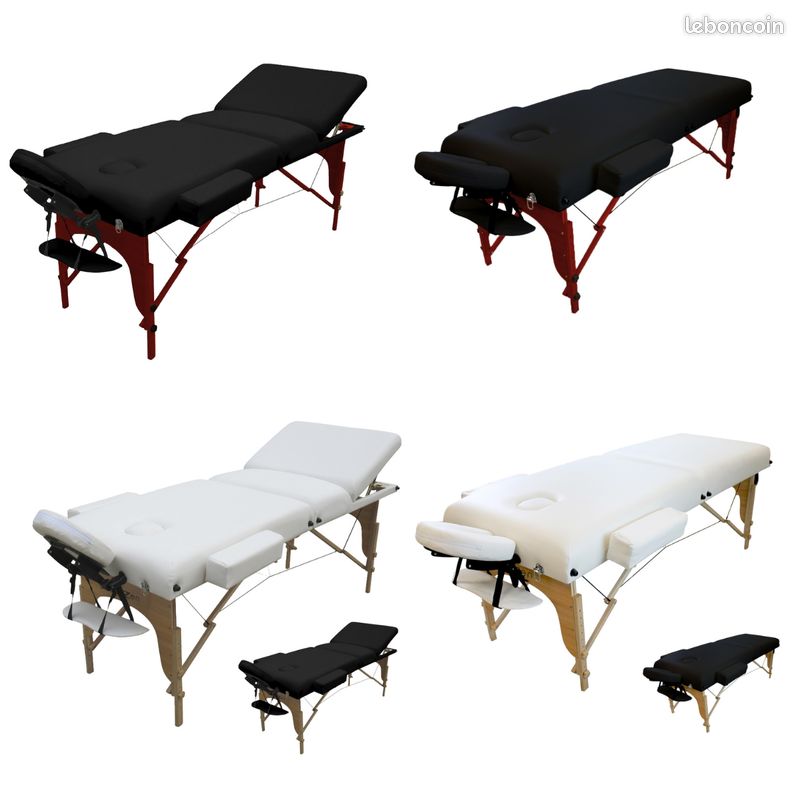 Table De Massage Pliante Vivezen 3 Zones En Bois - Avec Panneau Reiki Et Accessoires, Hauteur 15cm