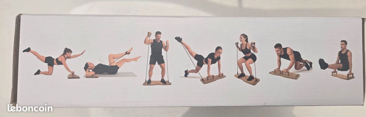 Planche à Pompes Amplitude Lite En Bambou – 65 Cm – Avec élastiques Et Guide 30 Exercices