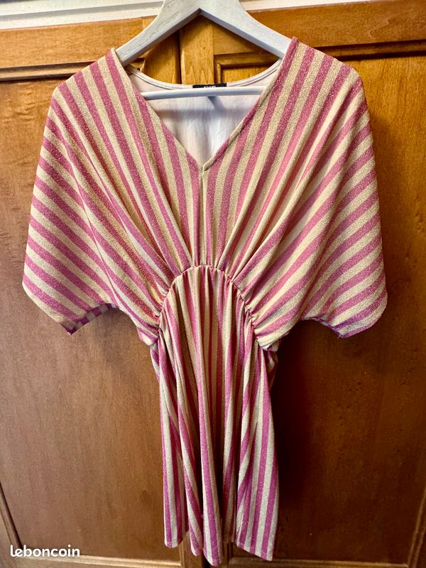 Robe courte à paillettes Rose Kiabi (image 2)