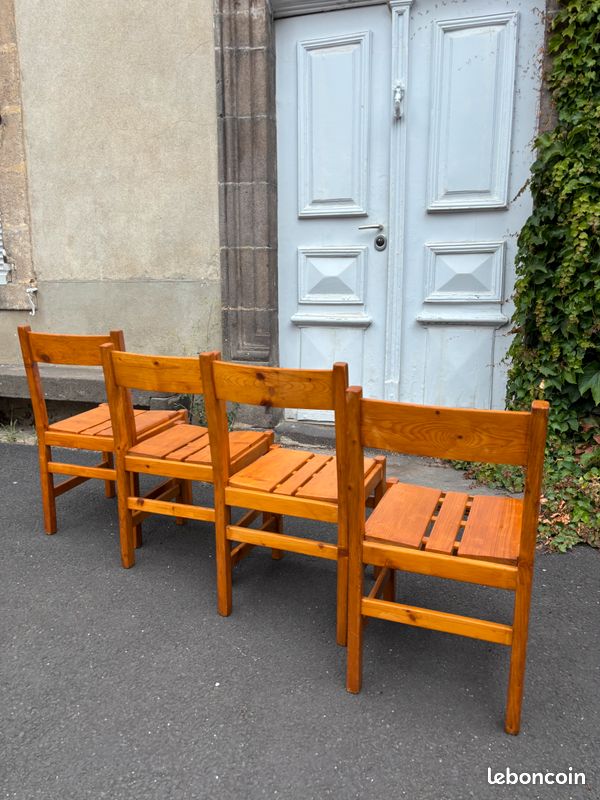 Série de 4 chaises bois Charlotte Perriand 1960 (image 4)
