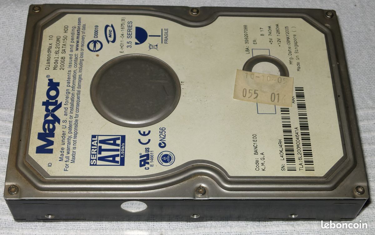 Disque Dur Maxtor 200 GB DiamondMax 10 Sata (image 3)