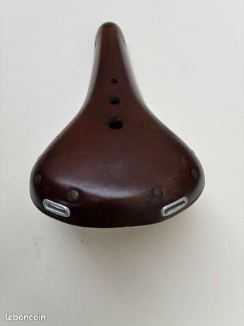 Selle De Vélo Ancien EXCELSIOR En Cuir Noir – Vintage Cycle – Pour Réparation/collection