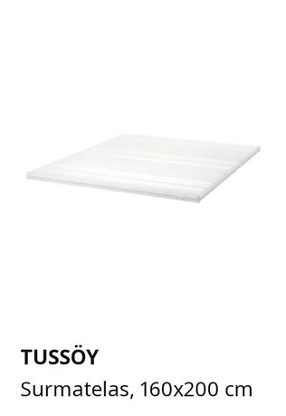 TUSSÖY Surmatelas, blanc, 160x200 cm - IKEA