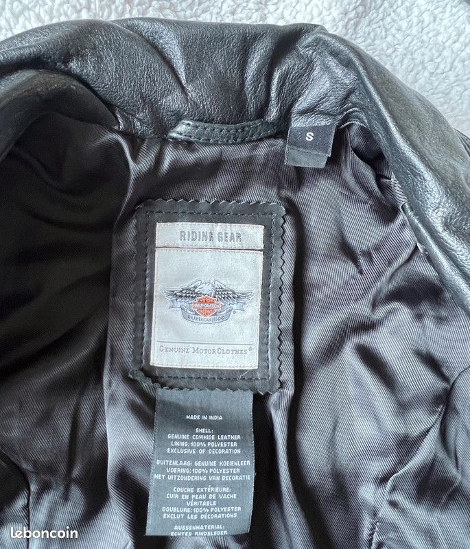 Perfecto cuir Harley Davidson femme taille S veste cloutées NEUVE (image 8)