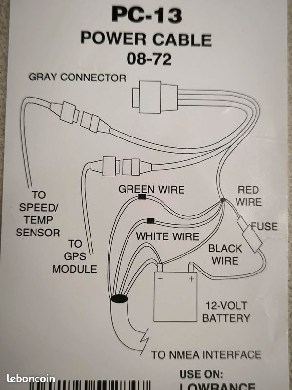 Lowrance NMEA 0183 / Câble d'alimentation