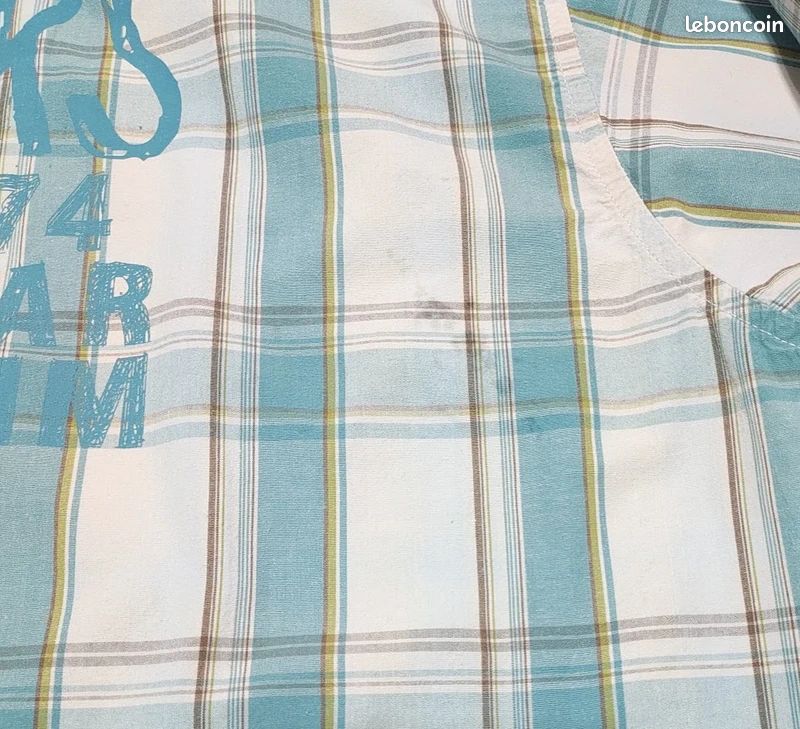 Chemise Rohan Major Homme – Taille L – Bleu Vert Carreaux – Manches Longues – Extérieur