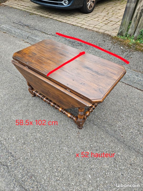 Table basse bois massif (image 1)