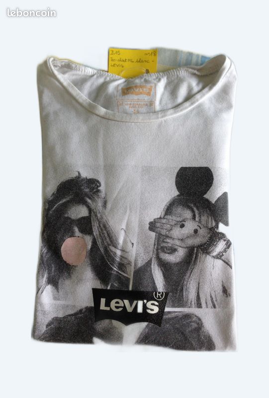 Tee-shirt manches longues blanc, imprimés filles LEVI'S Fille