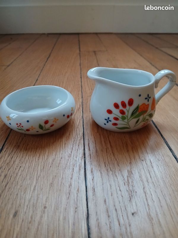 Café Thé Set Sucrier Et Pot à Lait En Porcelaine Wilmax - 2 Pièces - Blanc Classique - Lavable Lave-Vaisselle - Pour Café, Thé Set Sucrier Pot Lait Porcelaine
