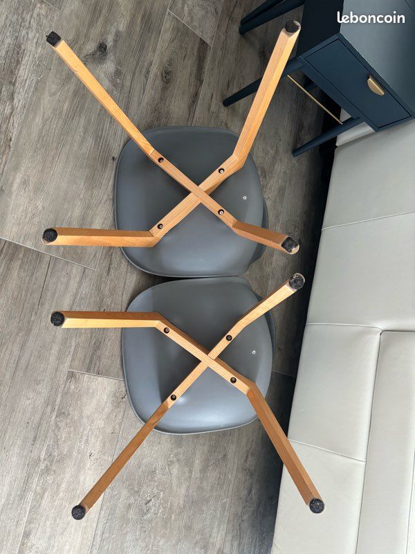 Lot de 2 chaises scandinaves grises (image 16)