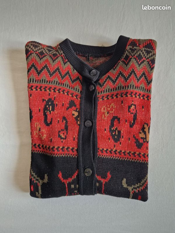 Gilet en maille torsadée - Rouge foncé - FEMME | H&M CH
