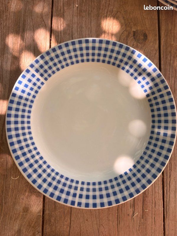 12 assiettes 19 cm décor Vichy (image 6)