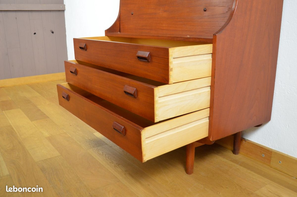 Secrétaire Danois de Borge Mogensen Édition Soborg Mobler Design Scandinave Vintage 1960 (image 4)