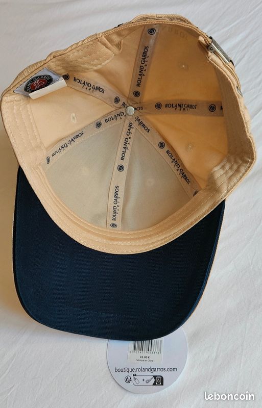 Casquette Roland Garros RG Beige brodée (image 2)