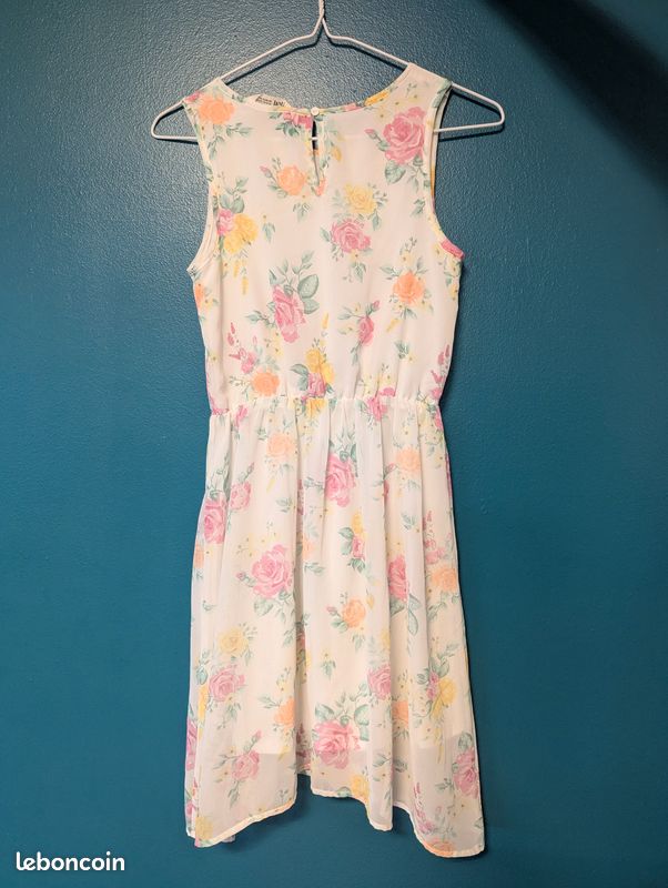 Robe Fleurie Longue Pour Fille - Taille 10/12 (Faded Glory), Bleue, Neuve Sans étiquettes