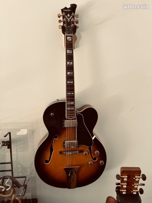 Guitare jazz Washburn des années 80 avec sa caisse d’origine Fabriquée au Japon très bonne état super son jazz d’époque (image 1)
