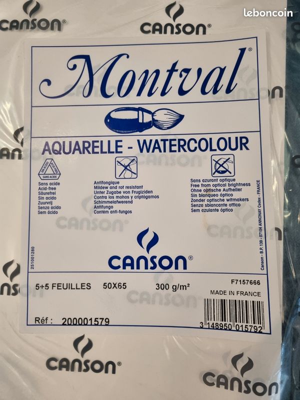 Lot de grandes feuilles de dessin aquarelle peinture (image 1)