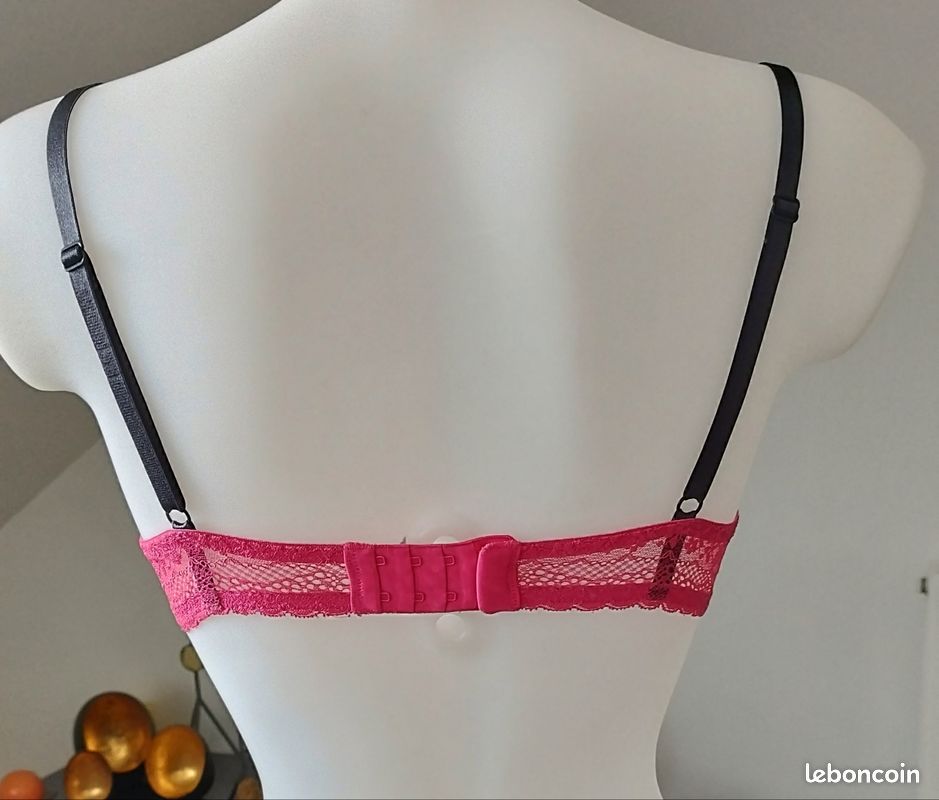 Soutien -gorge rose et noir 90B (image 3)