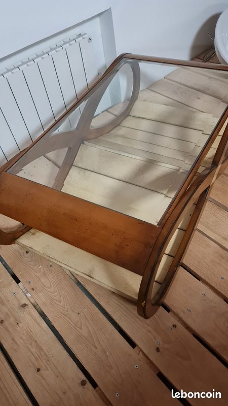 Table basse bois et verre (image 3)
