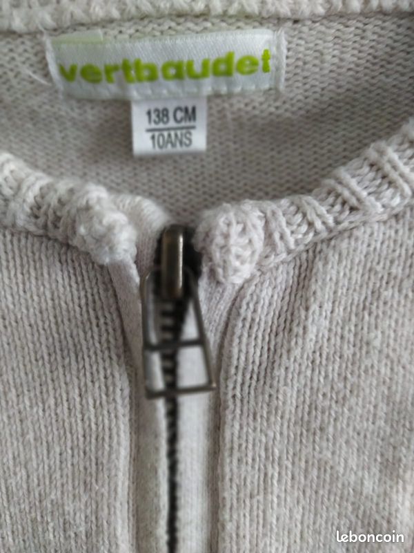 Gilet à zip beige 10A V.Baudet (SANDY93) (image 3)