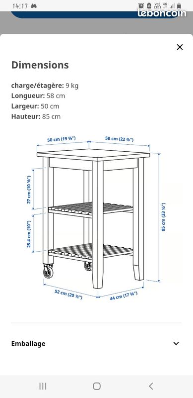 IKEA BEKVAM. Desserte bouleau 

Desserte bouleau 58x50cm (image 10)