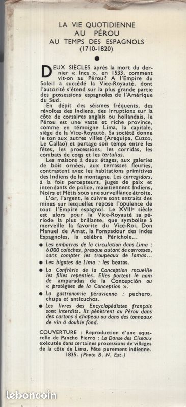 930D - Jean DESCOLA / Vie quotidienne au Pérou au temps des espagnols (image 5)