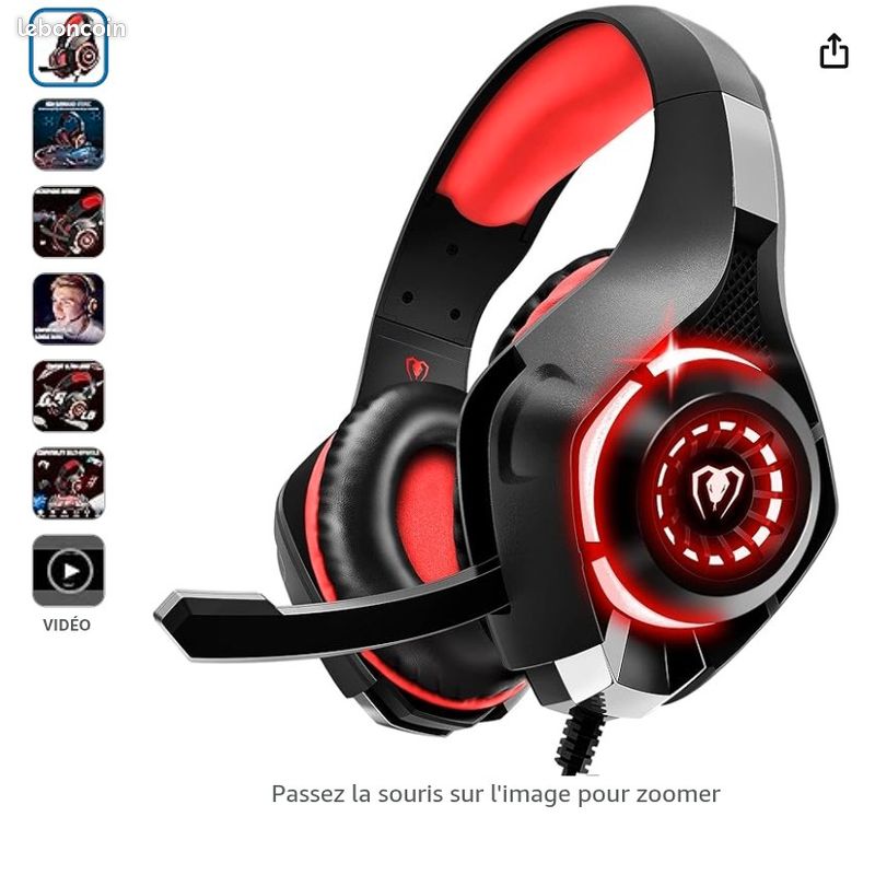 Casque Gaming Sans Fil Tatybo - Pour PC, PS5, PS4, Switch - Micro, RGB, 40h Autonomie