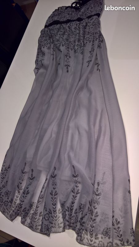 Robe longue grise a nouer (image 1)