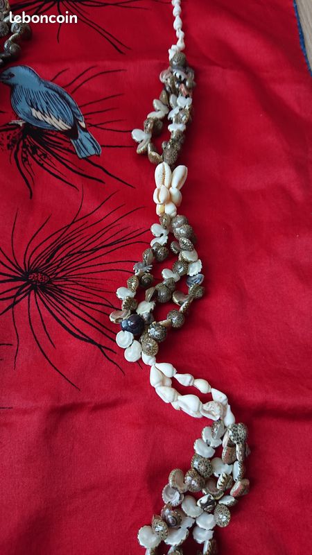 Lot de 4 colliers vintage en coquillages – Années 70/90 – Fait main (image 8)