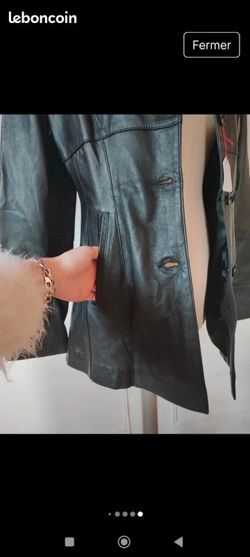 Veste en cuir noir femme Navy way paris - Vêtements