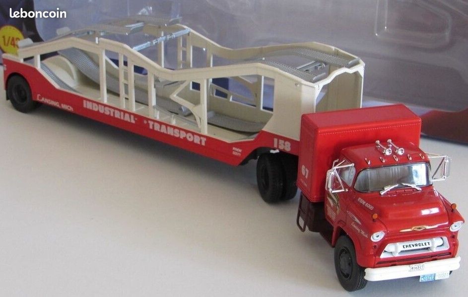 Hachette 1/43 Remorque Porte-voitures Transports Dagobert - Bleu - Blister