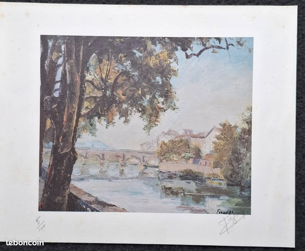 Tableau lithographie FAZAN (image 1)