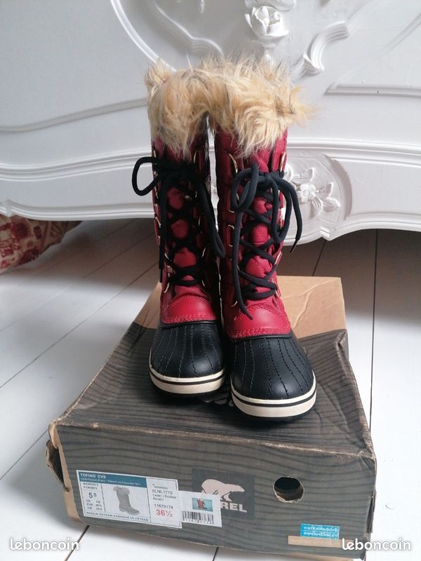 SOREL - BOTTES APRES-SKI - TOFINO CVS - ROUGE / NOIR - Pointure 36 1/2 - NEUF 👢 (image 2)