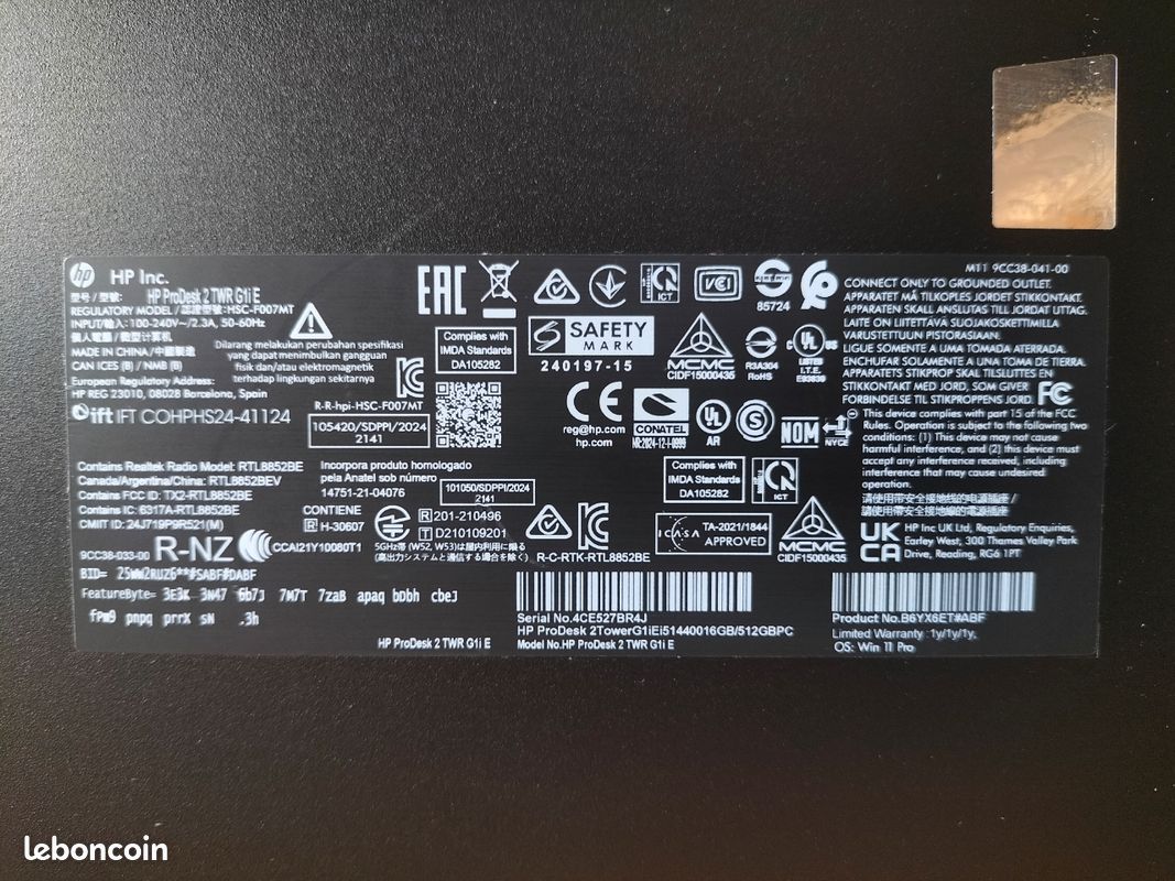 PC Fixe HP - Intel i5 / 16 Go RAM / SSD 512 Go (image 5)